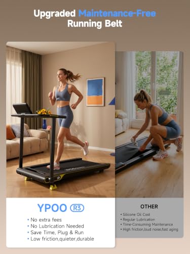 Image of YPOO Walking Pad with Incline, Slim Under Desk Treadmill for Home & Office