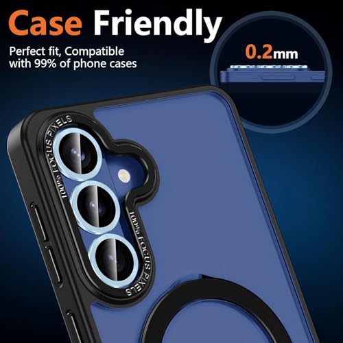 Image of Premium Camera Lens Protector Compatible For Samsung Galaxy S26 5G (Blue) Camera Lens Protector - 9H Tempered Glass, Military-Grade Anti-Scratch, Case-Friendly, Easy Install Frame
