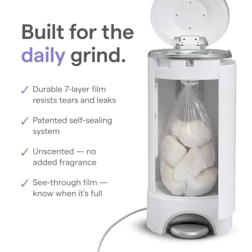 Munchkin® UV Snap, Seal & Toss™ Diaper Pail Refill Bags, Holds up to 600 Newborn Diapers, 20 Pack - image 6