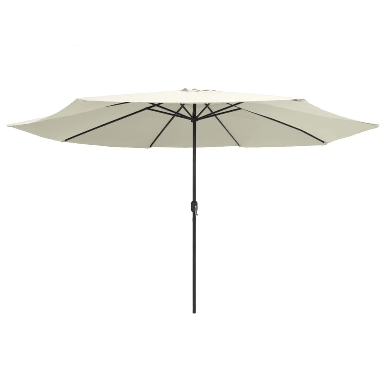 Homgoday Sombrilla de jardín con Palo de Metal Blanco 400 cm Sombrilla Terraza Exterior, Sombrilla Jardín Grande Orientable Jardín Parasol Balcón