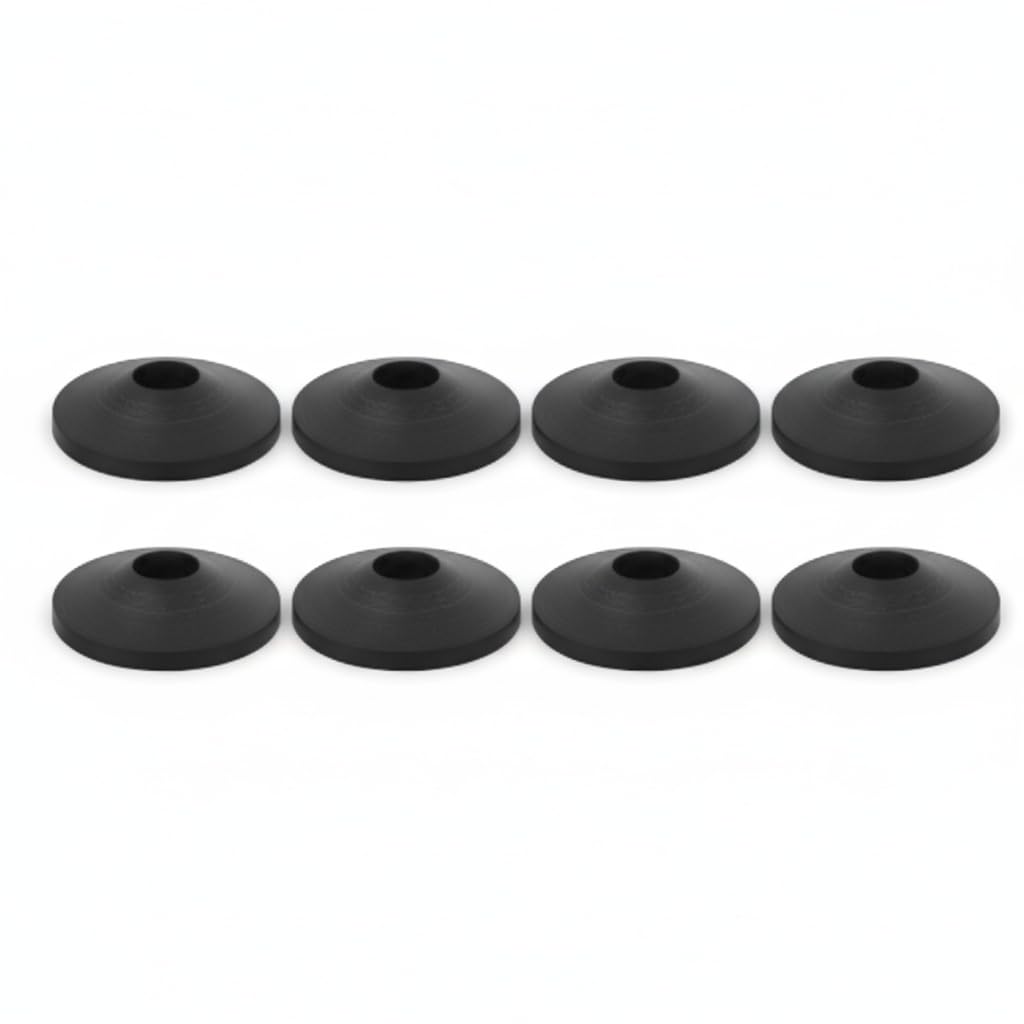 Trifletopia Black 8Pcs Toilet Seat Fittings - M8 Rubber Washers - Durable And Easy To Install - Toilet Seat Stabilisers For Tightening And Securing Loose Toilet Seats