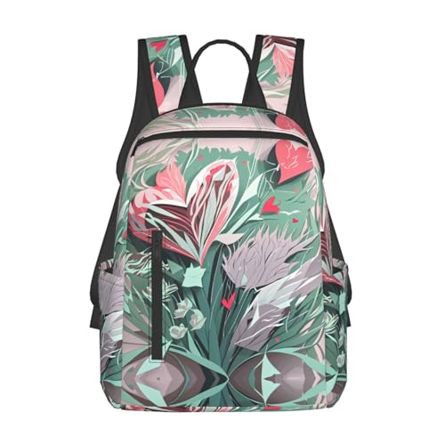 Sac à dos homme et femme imprimé cœurs - Sac de randonnée, voyage et camping