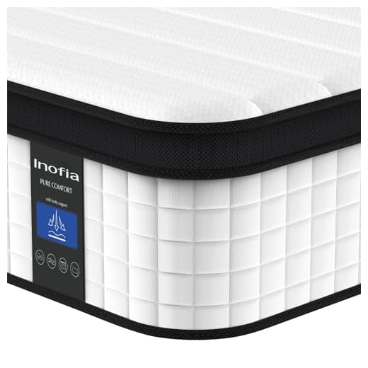 Inofia Queen Mattress, 12 Inch Hybrid Innerspring Double Mattress in a Box, Cool Bed with Breathable Soft Knitted Fabric Cover, 101 Risk-Free Nights Trial