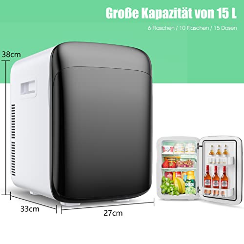 GOPLUS 15 liter mini-koelkast, stil, draagbare autokoelkast met verwarmingsfunctie, elektrische koeler en verwarmer, draagbare koelkast, met ECO-modus, 5 ~ 50 °C, voor auto, thuis, kantoor (zwart) - Image 5