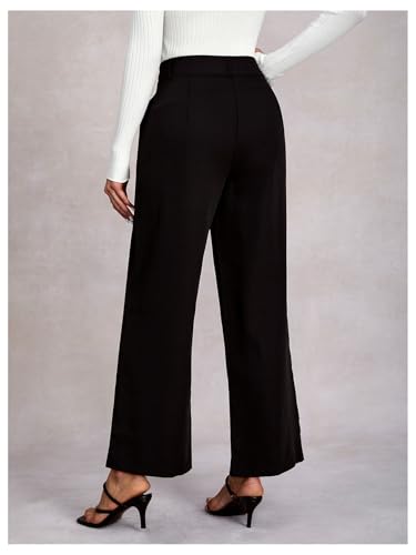 Women's Wide Leg Dress Pants High Waisted Work Business Casual Trousers with Pockets3