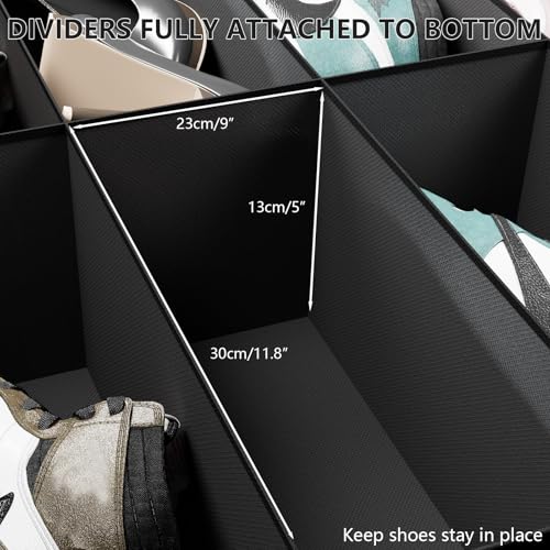 Image of homyfort Under Bed Shoe Storage Organizer for Closet Fits 24 Pairs-Sturdy Underbed Shoe Storage Box Bins,Set of 2 (Linen-like Black)