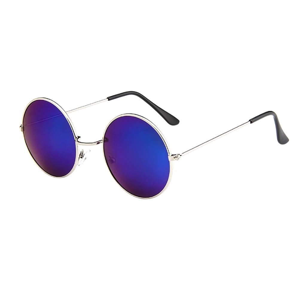 Generic Women Men Vintage Retro Glasses Unisex Driving Round Frame Sunglasses Eyewear Retro round with en Dog C