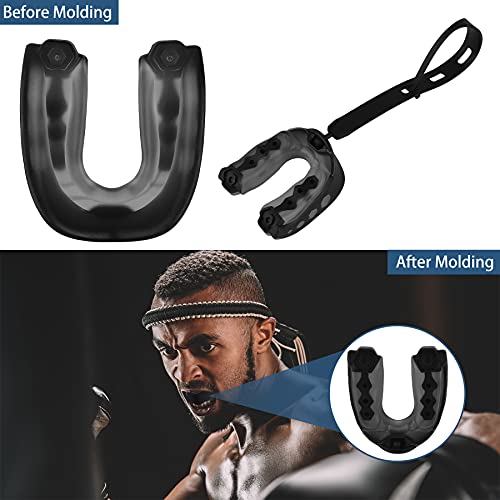 image for WIHQIBVCE Mouth Guard - 3 Pack Football Mouth Guard Sports with Strap 