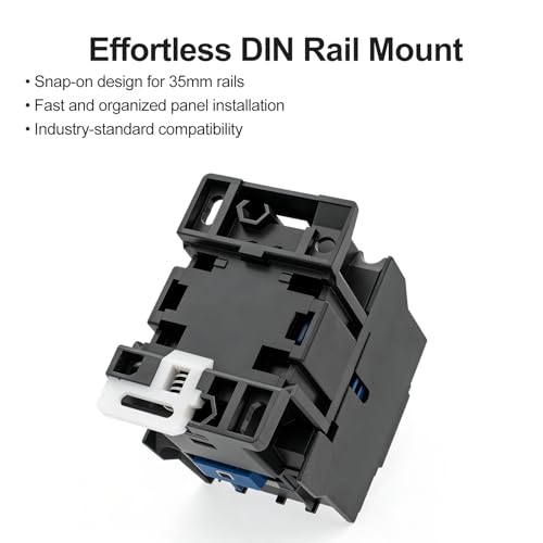 Baomain CJX2-1210 3 polos Contactor AC – Bobina 24VAC, 3NO+1NO Auxiliar, 660V trifásico, montaje en riel DIN para motores, bombas y paneles de control industrial miniatura 7