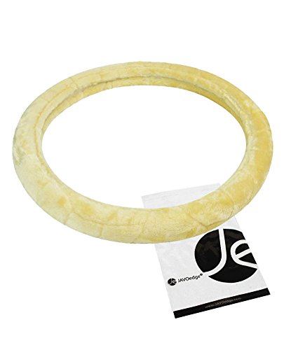 JAVOedge Beige Plush Soft and Comfortable Steering Wheel Cover Keeps Hands Warm in Winter