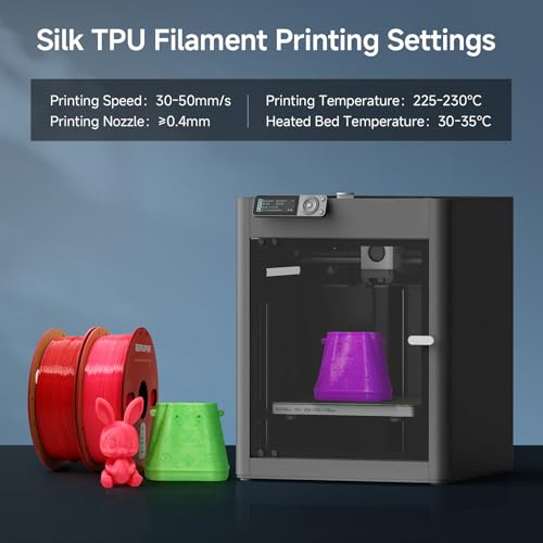 Image of Reprapper Silk TPU Filament, 95A Shore Hardness, 1kg TPU 1.75mm, Elastic 3D Printer Filament, Flexible & Soft Filament for 3D Printer (± 0.03mm) 2.2lb, Purple