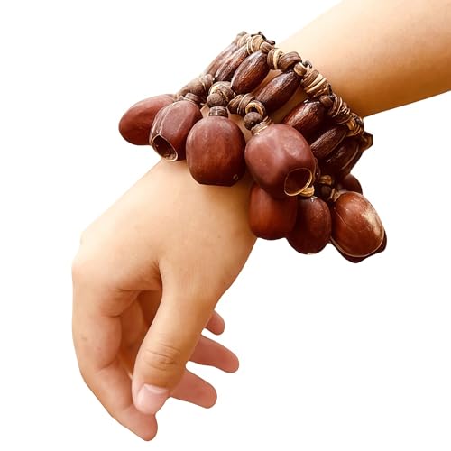 Fay Bless Pulseiras de dança em forma de concha de sementes, sinos agitadores de pulso para dança, ioga, meditação, ASMR e terapia de som (Kem)