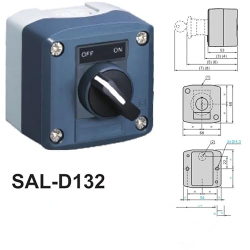 Interruptor giratorio 2 posiciones SAL-D132 para solucionar fallos en cajas de control 2NC 2