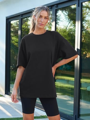 AUTOMET Womens Oversized T Shirts Workout Plus Size Short Sleeve Tops Casual Loose Basic Tees Summer Trendy Outfits 20252