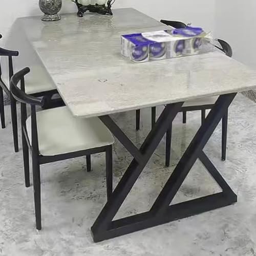 Pieds de table assemblage facile en acier noir pour salon et bureau