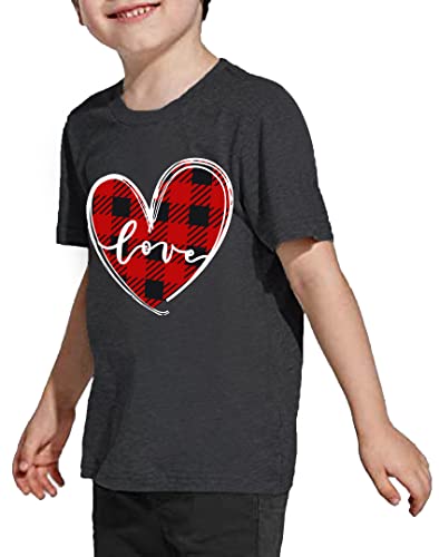 Image of LAZYCHILD Kids Valentine Shirt Girls Valentines Day Shirts Heart Graphic Long Sleeve Striped Tee Tops 5-14 Years