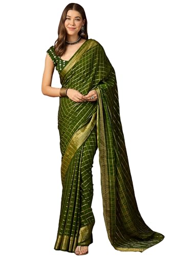 Image of AKHILAM Women's Kanjivaram Woven Soft Silk Saree With Blouse Piece