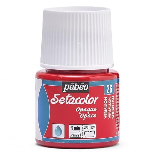 Pébéo Setacolor - Pintura para Tela (Opaca, 45 ml) Color Rojo (Bermellón)