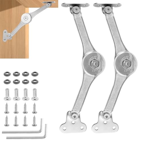 2 Piezas Bisagras Cierre Suave con Tornillos y Llave Allen, 75°/90°/110° Herraje para Tapas, Soporte para Tapas, Soporte Bisagra Tapas, Bisagra Abatible, para Puertas de Cocina, Armarios