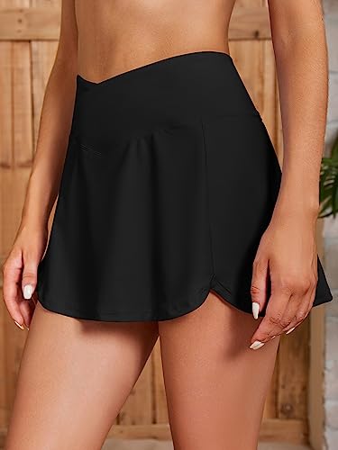 Jupe de bikini taille haute avec boxer et poche SHEKINI - 3