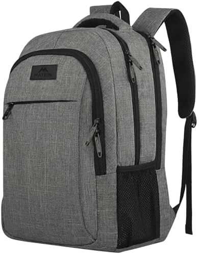 MATEIN Travel Laptop Backpack, 15.6 Inch College School Computer Bag, Grey — view 10