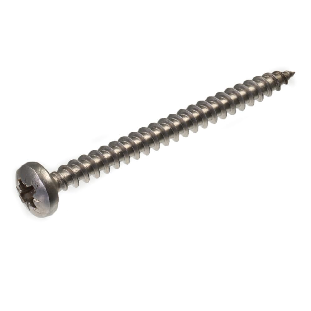 SECCARO Viti per truciolato, testa semicircolare, 6 x 70 mm, in acciaio inox V2A VA A2, viti per legno con filettatura completa, Phillips a croce/PZ, 100 pezzi