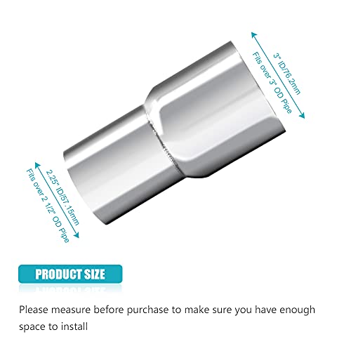 Universal 2.5" ID to 3" ID Exhaust Pipe Adapter Connector Reducer 304 Stainless Steel 2.5 Inch to 3.0 Inch 2 1/2” ID to 3.0” ID kit 2PCS by A ABIGAIL - Used condition - Image 6