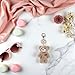 Jinshining Brown Bear Plush Keychain, Stuffed Animals Bag Pendant, Kawaii Rabbit, DIY Trinket Dog Plush Keyring Car Keychain Pink Heart Teddy Bears Automobile Accessories