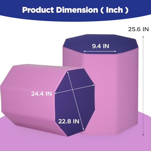 FDW Gymnastics Mat Octagon Tumbler Octagon Mat 24.4" x 25.6" Gymnastic Equipment Somersault Backbend Tumbling Trainer Tumbling Mat for Home Gym Exercise Gymnastics Gym Fitness Home by FDW - Image 3