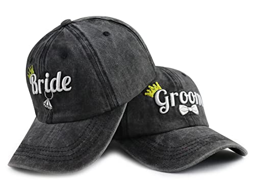 Gxaxyoupe Wedding Gifts for Bride and Groom, Matching Mr and Mrs Baseball Caps, Bridal Shower Gift, Funny Newlywed Honeymoon Engagement Party Decorations Hat, Adjustable Embroidered Hats for Men Women