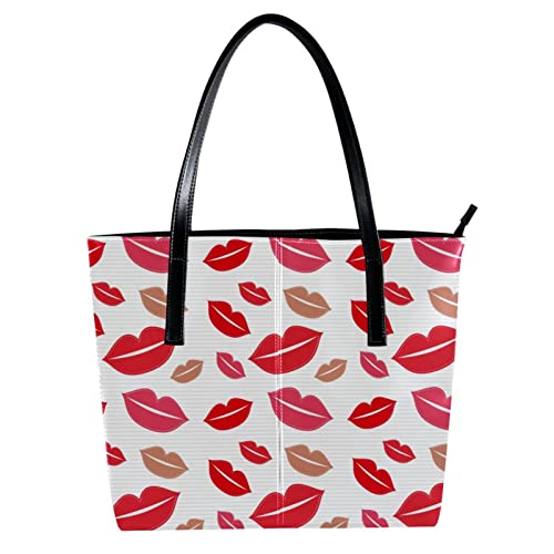 Sac fourre-tout personnalisé grand sac à main décontracté rose et rouge
