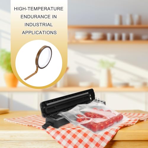 Image of PATIKIL High Temperature PTFE Tape 3 /8 Inch x 33 Feet, PTFE Coated Fiberglass Adhesive Tape for Vacuum Sealer Machines Hand-Impulse Sealers Insulation, Brown