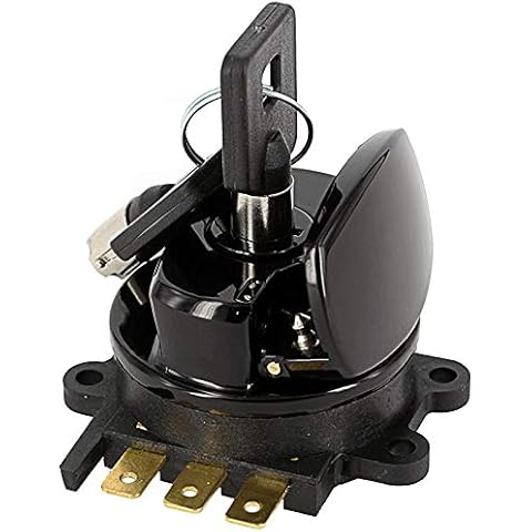 Ignition Switch Round Key for 93-13 Harley-Davidson Softail Road King FXDWG FLHR 71313-96A (Black) Cover