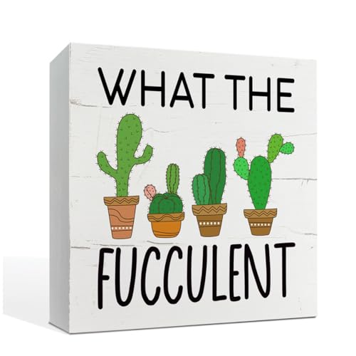 Cartello What the Fucculent, decorazione per piante, cartello da tavolo, decorazione da tavolo, decorazione per cactus, decorazione per la casa amante delle piante, decorazione per ufficio verde,