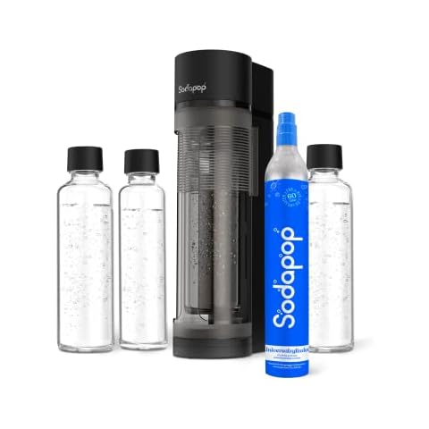 Sodapop Wassersprudler Logan Starterset mit CO₂-Zylinder und 3x Glasflasche Cover