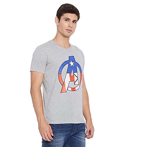 Image of Marvel Men Round Neck Short Sleeves Knitted T-Shirt