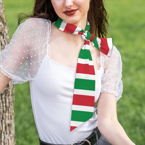 Italian flag Long strip ladies silk scarf, chic tie hair scarf headband hat decoration 46.9 * 3.1 inch lightweight scarf4