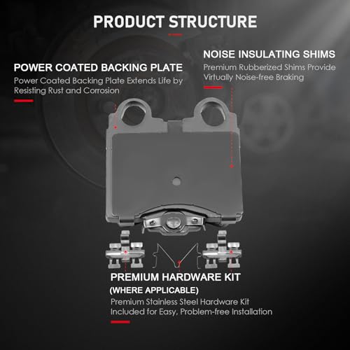 Image of cciyu D771 Professional Ceramic Rear Brake Pads Set fit For 1998-2005 For Lexus GS300,1998-2000 For Lexus GS400,2001-2005 For Lexus GS430,2001-2005 For Lexus IS300,2002-2010 For Lexus SC430