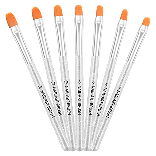 AvoDovA 7 Stück Nagel Pinselset, Malerei Pen für Gelnägel Pinselset, UV-Gel Nagel Pinsel Gelnagel Pinsel, Nagelpinsel UV Gel Nagel Acryl Pinsel Nail Art Nagel Kunst, Nagelbürste für Nägel Nailart (B)