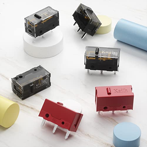 KAILH GM4.0 GM8.0 Micro Switch 60M 80MLife Mouse Micro Switch 3 Pinos Preto Mouse Botão Esquerdo Dir