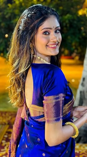 Image of C J Enterprise Women's Banarasi Saree Pure Kanjivaram Style Silk Saree With Blouse Piece for Wedding (BS09)