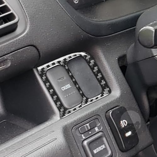 Real Premium Carbon Fiber Compatible with Honda Civic Si 2001 2002 2003 2004 2005 Accessories Car Mirror Adjustment Panel Cover Sticker Decal Interior Trim