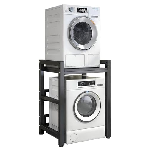 Washing Machine Storage Rack，Washing Machine Stacking Kit with Height Adjustable Cabinet 400KG Load Capacity Over Washer Storage Unit (Dark Gray)