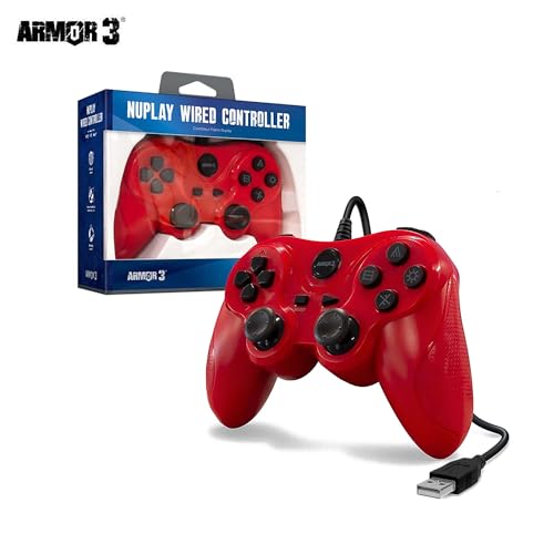 Image of Armor3 inchNuplay inch Wired Game Controller for PS3 (Red)