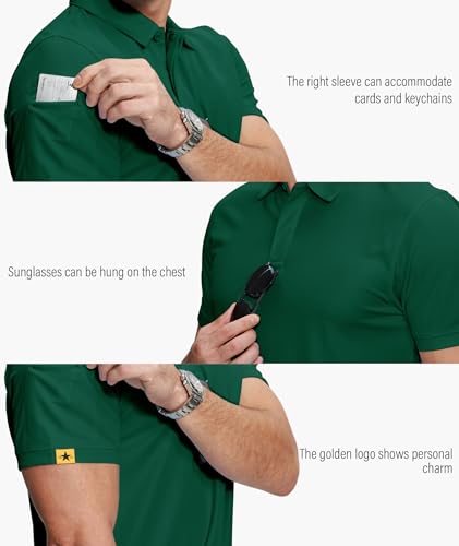 Image of ZITY 5 Pack Mens Polo Shirt Short Sleeve Sports Golf Tennis T-Shirt Moisture-Wicking Summer Shirts