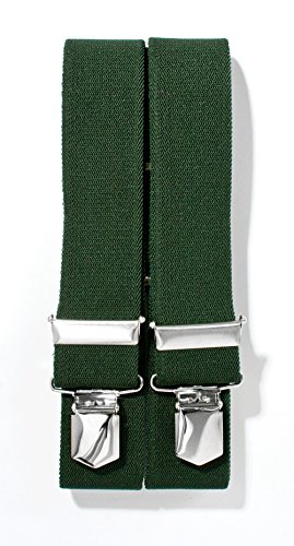 Brede - eenkleurige bretels made in Germany en Duitse merkclips - olijf - Afbeelding 3