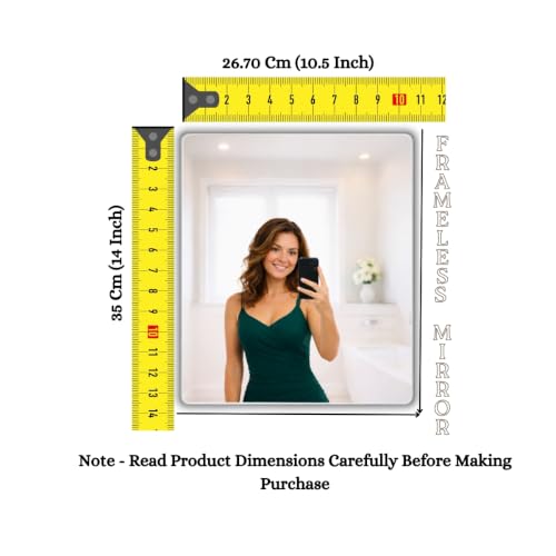 Image of Frameless Rectangle Mirror for Wall 11 X 14 Inch /Frameless Glass with Smooth Edges /Mirror for Bathroom /Bedroom /Living Room /Entryway /Dressing Room /Unframed Decorative Mirror | PM1114A1