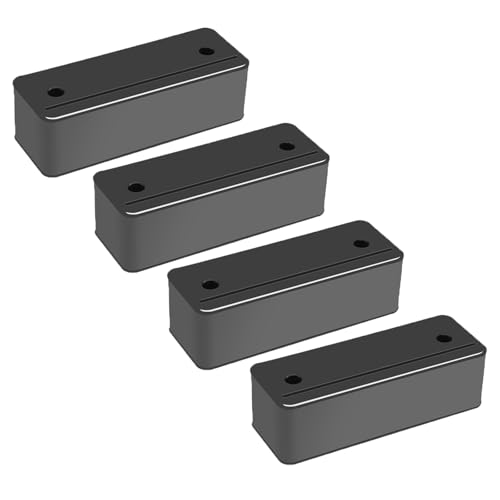 Elevadores de muebles, 4 piezas de patas de soporte de acero inoxidable for sofá, elevadores resistentes que elevan la altura for mesa, cama y sofá(Black,8cm)