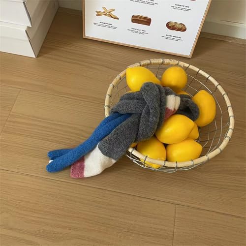 Handmade Crochet Scarf for Female Girl 2000s Long Striped Scarf Spring Autumn Knitted Skinny Scarf Neck Scarves4