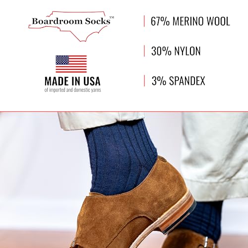 Merino Wool Mid-Calf Dress Socks for Men, Ribbed Dress Socks4